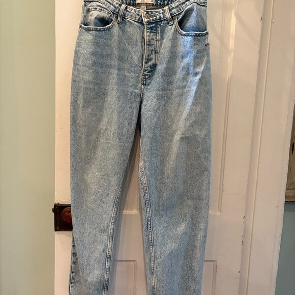 Abercrombie & Fitch The Dad High Rise Curve Love - Light Blue Jeans - Picture 2 of 5